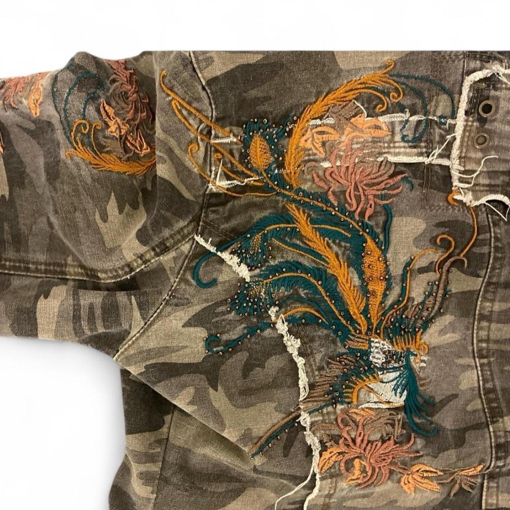 Y2K Vintage Wet Seal Camo Embroidery Jacket - Picture 5 of 6